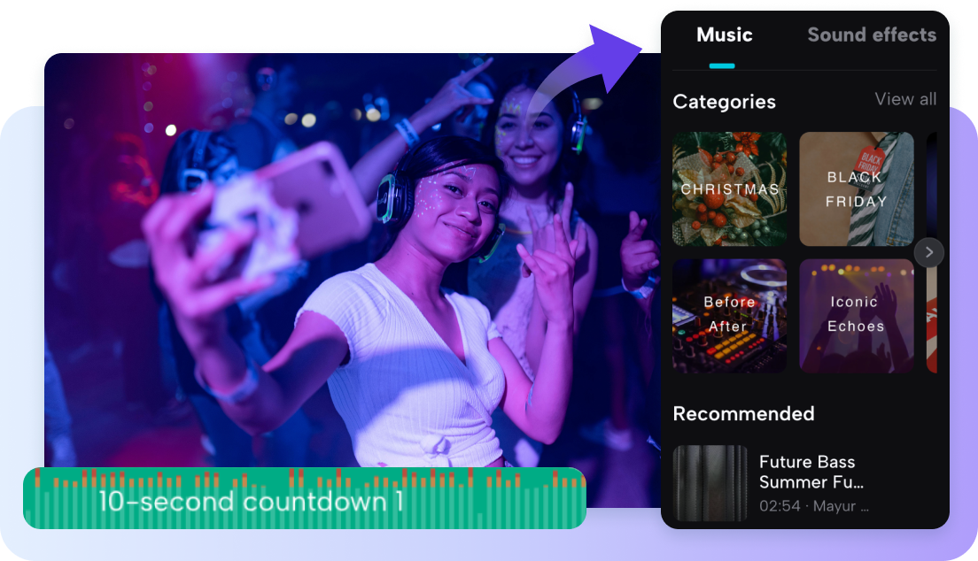 Geniş bir müzik ve ses efekti kütüphanesine erişin